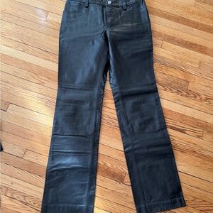GAP Black Boot Cut Leather Pants